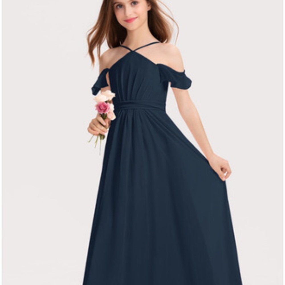 Junior Bridesmaid dress.  Navy. Size 14